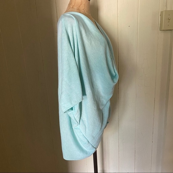 NEW SAVE THE OCEAN Knit Twist Poncho Wrap Light Green - Picture 7 of 15